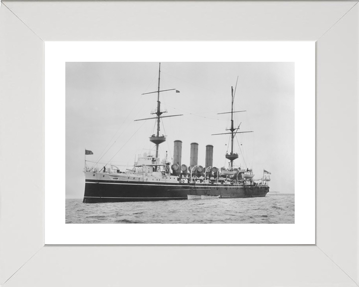HMS Hyacinth (1898) Royal Navy Highflyer Class Cruiser At Anchor Photo Print Wall Art Decor - Posters, Prints, & Visual Artwork - by Hampshire Prints (image 4 of 9)