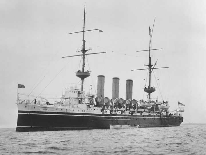 HMS Hyacinth (1898) Royal Navy Highflyer Class Cruiser At Anchor Photo Print Wall Art Decor - Posters, Prints, & Visual Artwork - by Hampshire Prints (image 1 of 9)