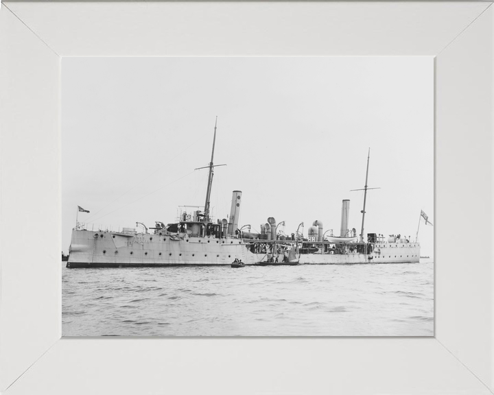 HMS Harrier (1894) Royal Navy Dryad Class Gunship At Anchor Photo Print Wall Art Decor - Posters, Prints, & Visual Artwork - by Hampshire Prints (image 5 of 9)