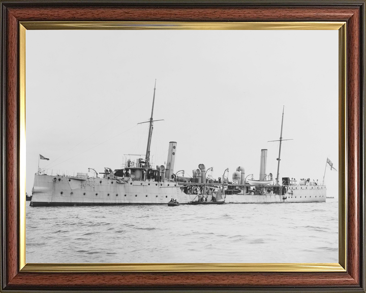 HMS Harrier (1894) Royal Navy Dryad Class Gunship At Anchor Photo Print Wall Art Decor - Posters, Prints, & Visual Artwork - by Hampshire Prints (image 9 of 9)
