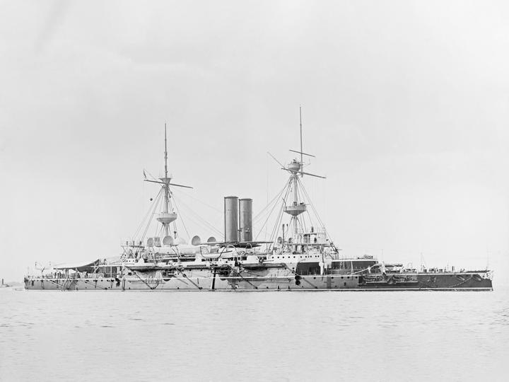 HMS Hood (1891) Royal Navy Royal Sovereign Class Pre-Dreadnought Battleship Photo Print Wall Art Decor - Posters, Prints, & Visual Artwork - by Hampshire Prints (image 1 of 9)