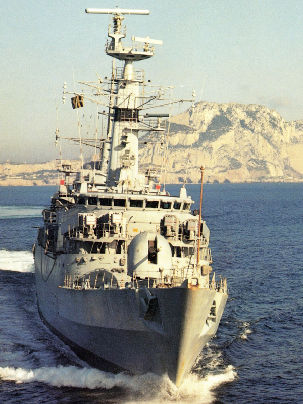 HMS Alacrity F174 Type 21 Frigate Bow View