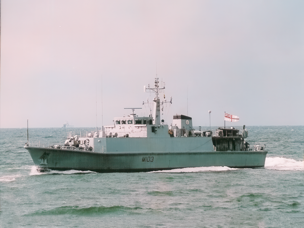 HMS Cromer M103 Sandown Class Minehunter Port Side View