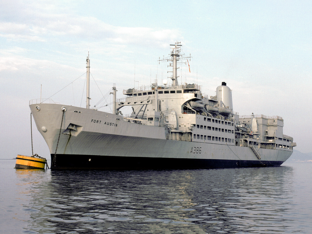 RFA Fort Austin A386 Fort Rosalie Class Ship At a Buoy Photo Print - Posters, Prints, & Visual Artwork - by Hampshire Prints (image 1 of 9)