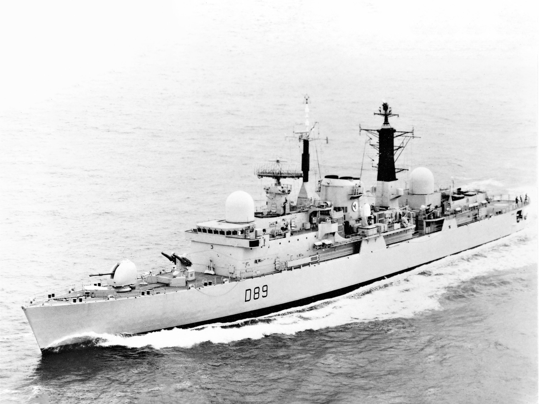 HMS Exeter (D89) Royal Navy Type 42 Destroyer Black and White Photo Print Wall Art Decor - Posters, Prints, & Visual Artwork - by Hampshire Prints (image 1 of 9)