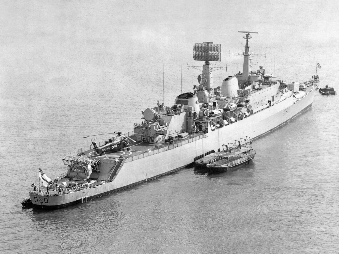 HMS Fife (D20) Royal Navy County Class Destroyer At A Buoy Photo Print Wall Art Decor - Posters, Prints, & Visual Artwork - by Hampshire Prints (image 1 of 9)
