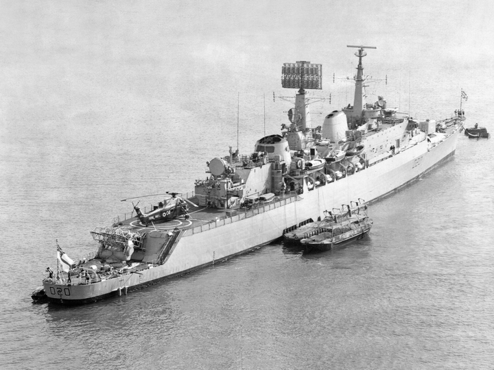 HMS Fife (D20) Royal Navy County Class Destroyer At A Buoy Photo Print Wall Art Decor - Posters, Prints, & Visual Artwork - by Hampshire Prints (image 1 of 9)