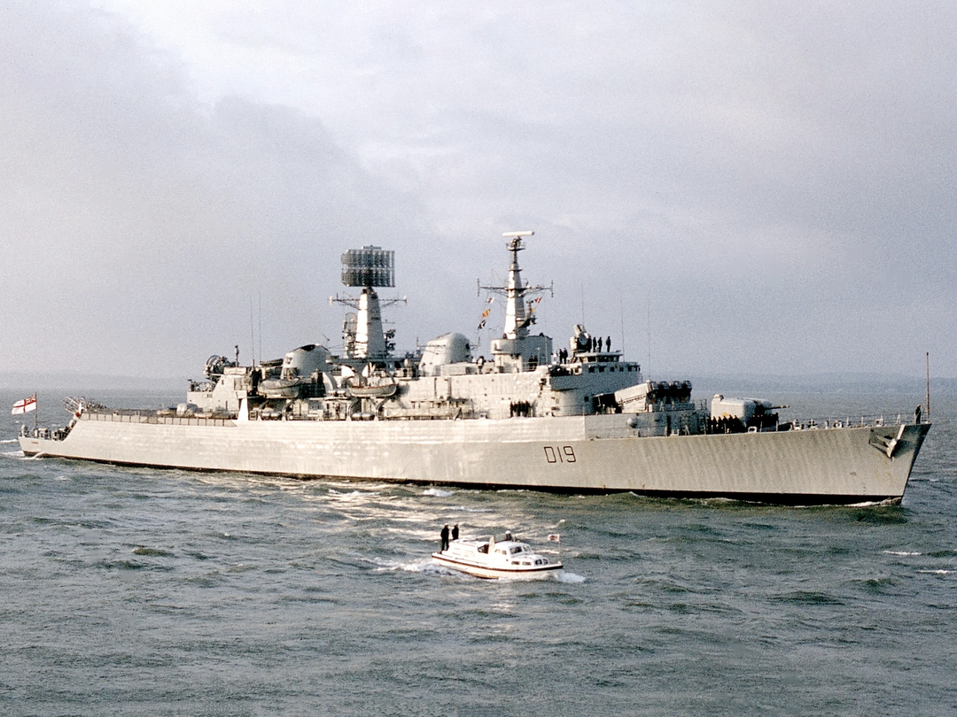 HMS Glamorgan (D19) Royal Navy County Class Destroyer Entering Portsmouth Photo Print Wall Art Decor - Posters, Prints, & Visual Artwork - by Hampshire Prints (image 1 of 9)