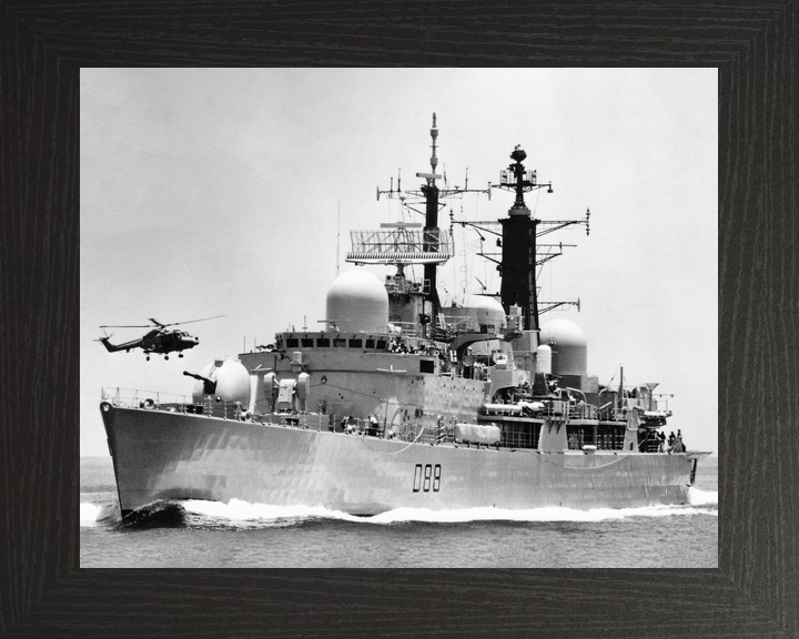 HMS Glasgow (D88) Royal Navy Type 42 Destroyer With Lynx Helicopter Photo Print Wall Art Decor - Posters, Prints, & Visual Artwork - by Hampshire Prints (image 3 of 9)