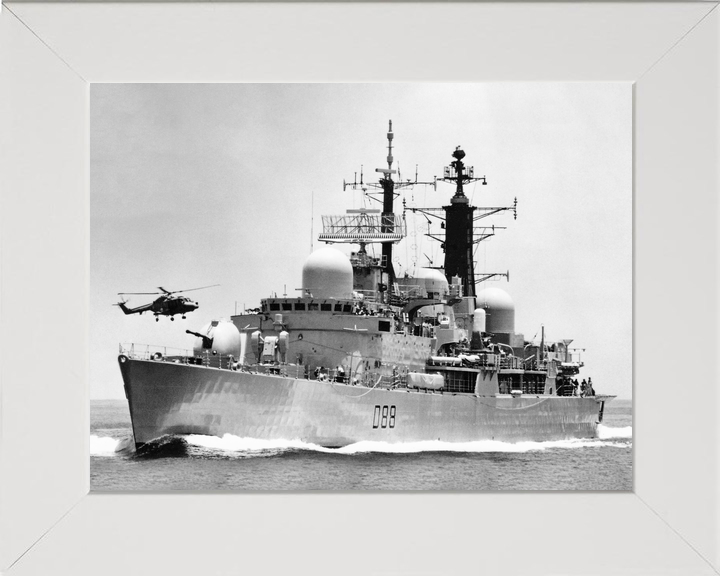 HMS Glasgow (D88) Royal Navy Type 42 Destroyer With Lynx Helicopter Photo Print Wall Art Decor - Posters, Prints, & Visual Artwork - by Hampshire Prints (image 5 of 9)