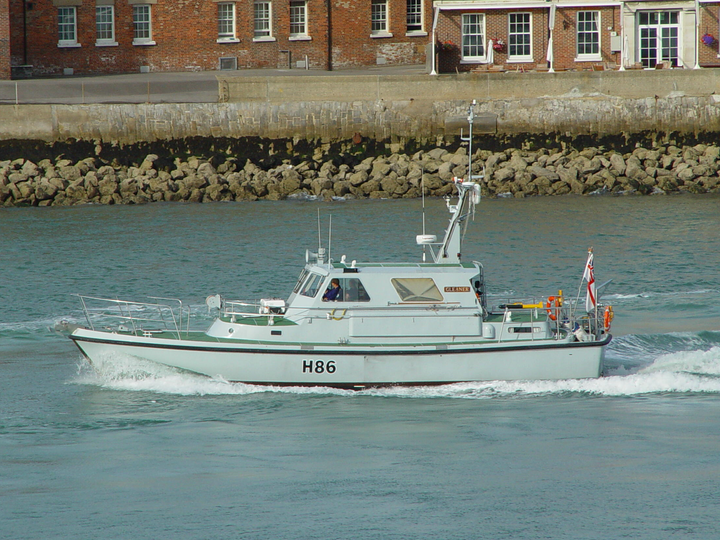 HMS Gleaner (H86) Royal Navy Survey Motor Launch Leaving Portsmouth Photo Print Wall Art Decor - Posters, Prints, & Visual Artwork - by Hampshire Prints (image 1 of 9)