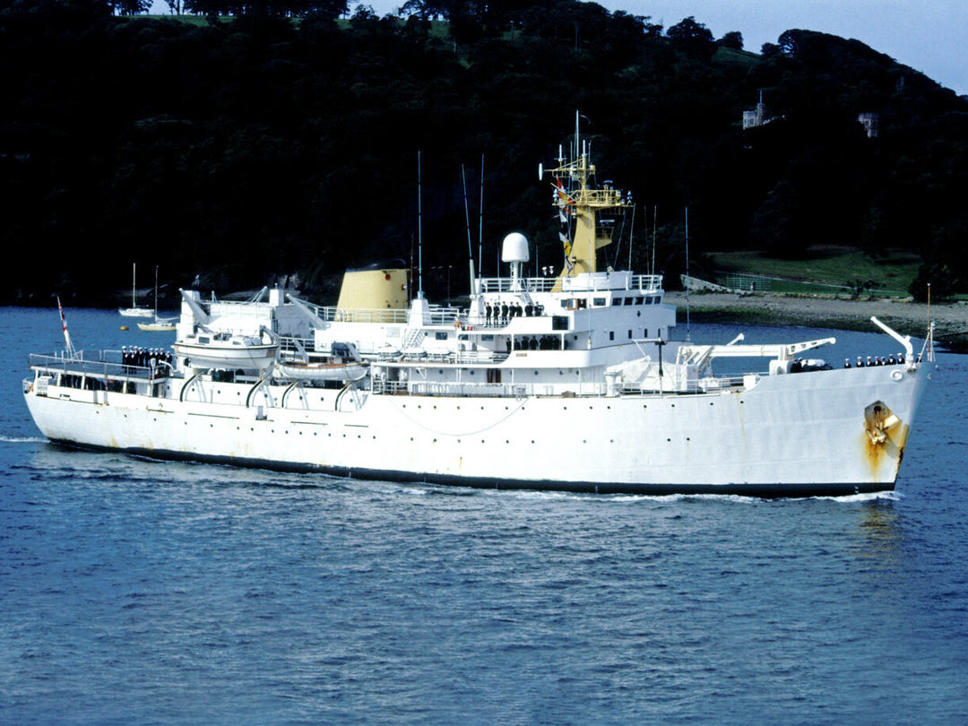 HMS Hecla (A133) Royal Navy Hecla Class Survey Vessel Leaving Port Photo Print Wall Art Decor - Posters, Prints, & Visual Artwork - by Hampshire Prints (image 1 of 9)