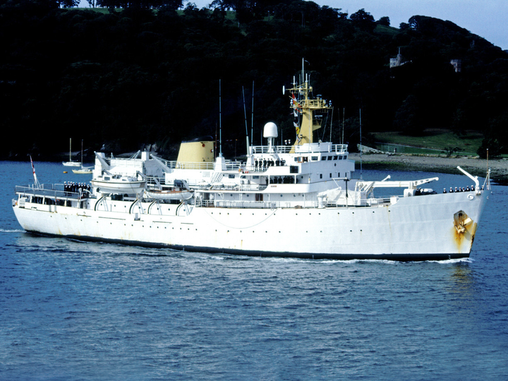 HMS Hecla (A133) Royal Navy Hecla Class Survey Vessel Leaving Port Photo Print Wall Art Decor - Posters, Prints, & Visual Artwork - by Hampshire Prints (image 1 of 9)