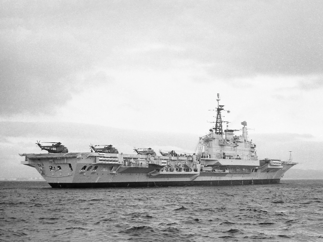 HMS Hermes (R12) Royal Navy Centaur Class Aircraft Carrier Starboard Quarter View Photo Print Wall Art Decor - Posters, Prints, & Visual Artwork - by Hampshire Prints (image 1 of 9)