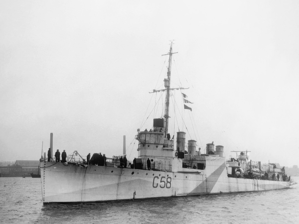 HMS Rockingham G58 Destroyer Port Side