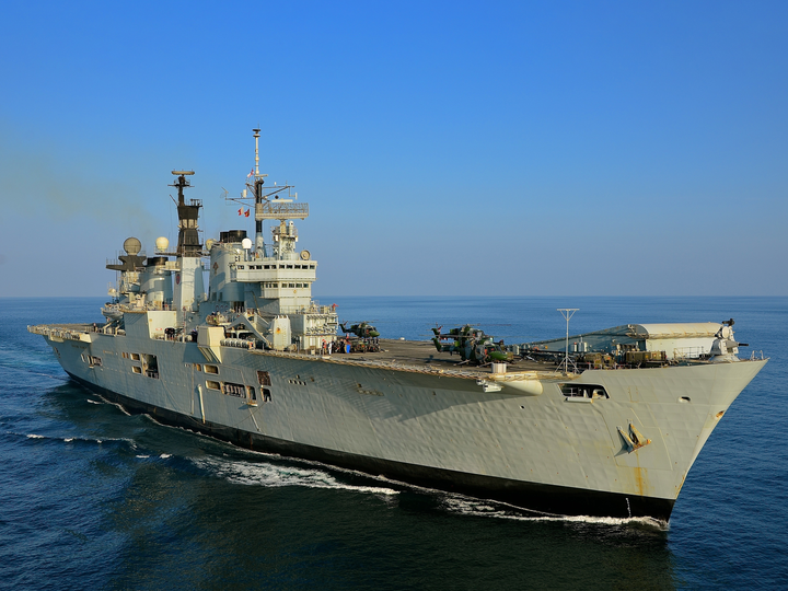 HMS Illustrious (R06) Royal Navy Invincible Class Aircraft Carrier Starboard Bow Photo Print Wall Art Decor - Posters, Prints, & Visual Artwork - by Hampshire Prints (image 1 of 9)
