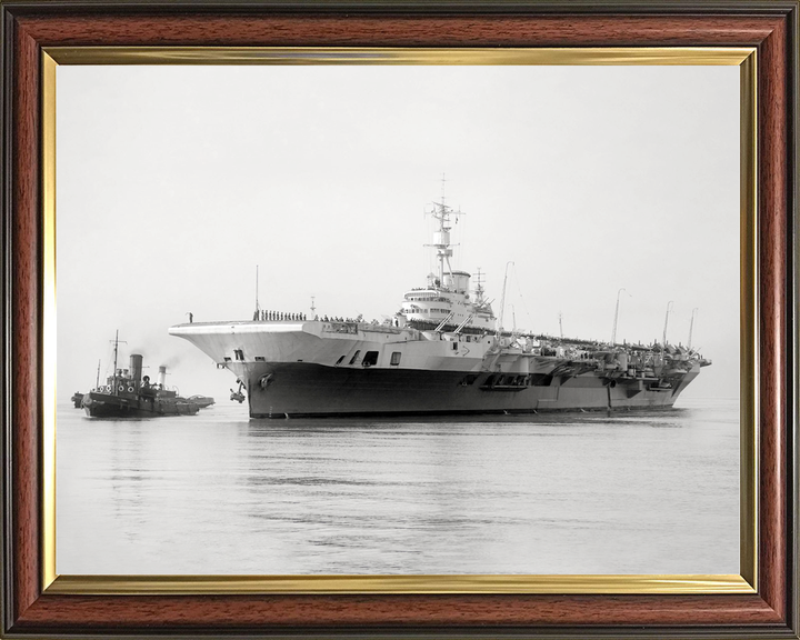 HMS Implacable (R86) Royal Navy Implacable Class Aircraft Carrier With Tug Photo Print Wall Art Decor - Posters, Prints, & Visual Artwork - by Hampshire Prints (image 9 of 9)