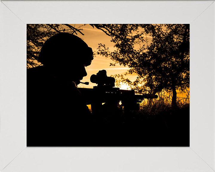 RAF Regiment Silhouette Photo Print - Royal Air Force Hampshire Prints 10 x 8 White Frame No