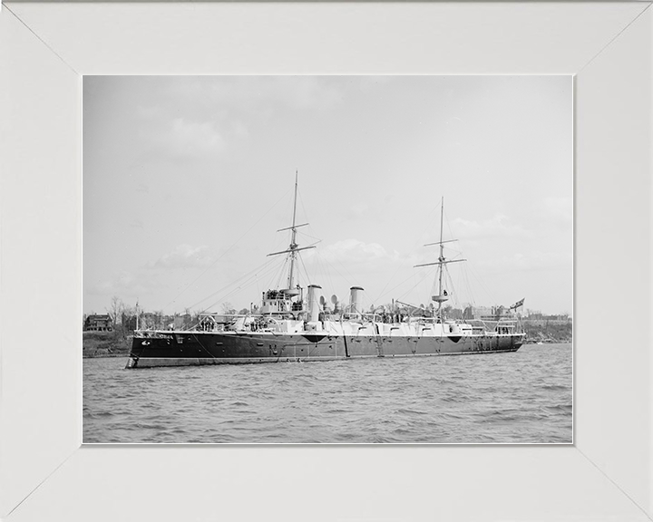 HMS Australia (1886) Royal Navy Orlando Class Cruiser Port Side View Photo Print Wall Art Decor Posters, Prints, & Visual Artwork Hampshire Prints 10 x 8 White Frame No
