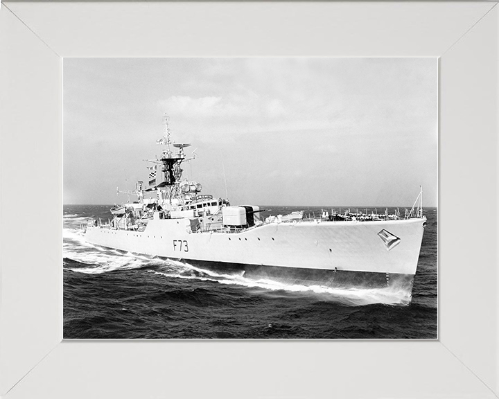 HMS Eastbourne (F73) Royal Navy Whitby Class Frigate Starboard View Photo Print Wall Art Decor Posters, Prints, & Visual Artwork Hampshire Prints 10 x 8 White Frame No