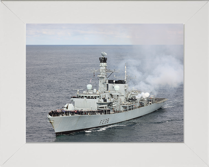 HMS Northumberland (F238) Photo Print - Entering Port - Royal Navy Type 23 Frigate Hampshire Prints 10 x 8 White Frame No