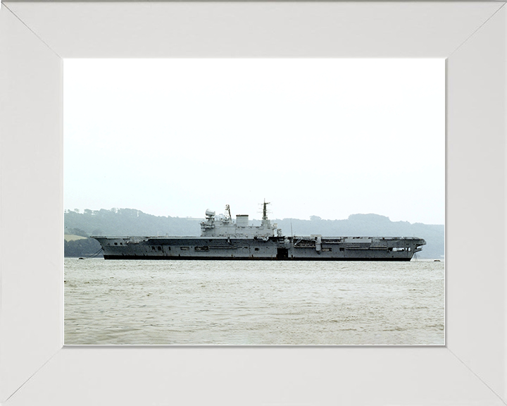 HMS Eagle (R05) Royal Navy Audacious Class Aircraft Carrier Port Beam Photo Print Wall Art Decor Posters, Prints, & Visual Artwork Hampshire Prints 10 x 8 White Frame No