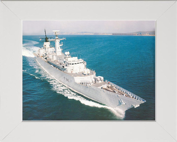 HMS Brave (F94) Royal Navy Type 22 Frigate High Starboard Bow View Photo Print Wall Art Decor Posters, Prints, & Visual Artwork Hampshire Prints 10 x 8 White Frame No