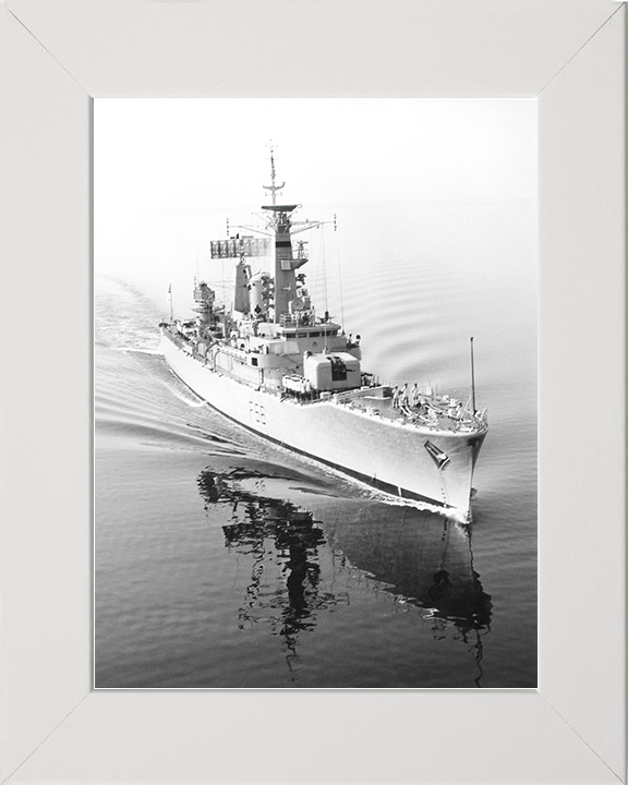 HMS Argonaut (F56) Royal Navy Leander Class Frigate On Calm Sea Photo Print Wall Art Decor Posters, Prints, & Visual Artwork Hampshire Prints 10 x 8 White Frame No