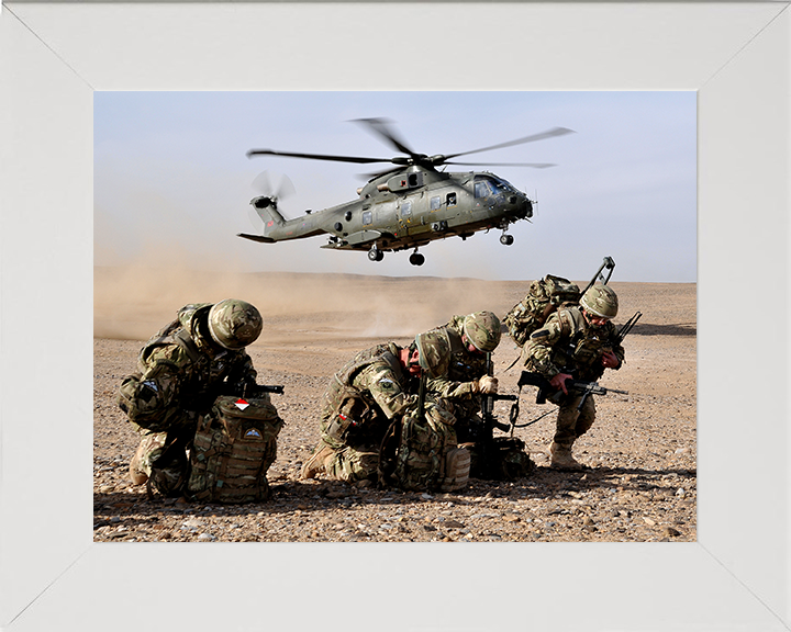RAF Regiment II Squadron Camp Bastion Photo Print - Royal Air Force Hampshire Prints 10 x 8 White Frame No