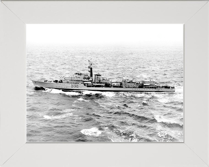 HMS Carron (D30) Royal Navy C Class Destroyer Port Beam View Photo Print Wall Art Decor Posters, Prints, & Visual Artwork Hampshire Prints 10 x 8 White Frame No