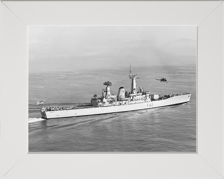 HMS Bacchante (F69) Royal Navy Leander Class Frigate Starboard Side View Photo Print Wall Art Decor Posters, Prints, & Visual Artwork Hampshire Prints 10 x 8 White Frame No