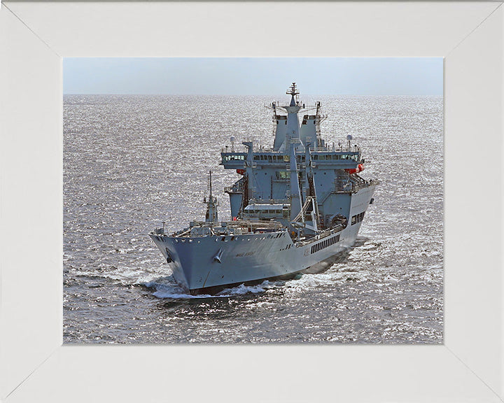 RFA Wave Knight (A389) Photo Print - Port Bow View - Royal Fleet Auxiliary Wave Class Tanker Hampshire Prints 10 x 8 White Frame No