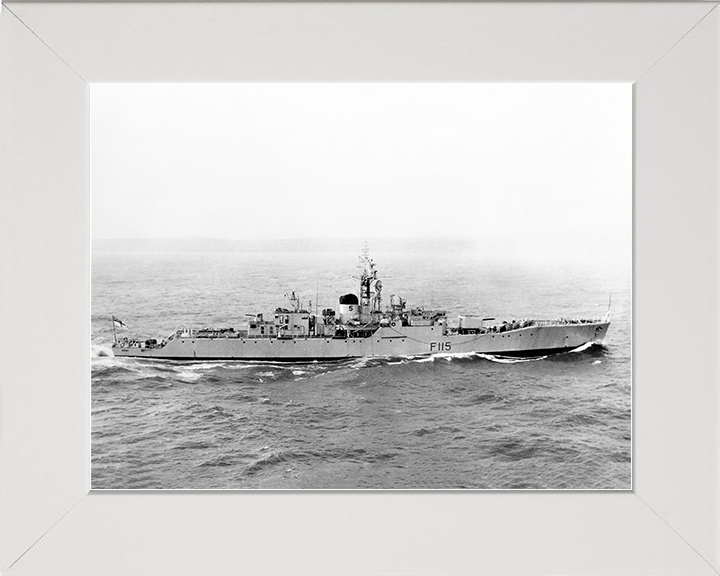 HMS Berwick (F115) Royal Navy Rothesay Class Frigate Starboard Beam View Photo Print Wall Art Decor Posters, Prints, & Visual Artwork Hampshire Prints 10 x 8 White Frame No