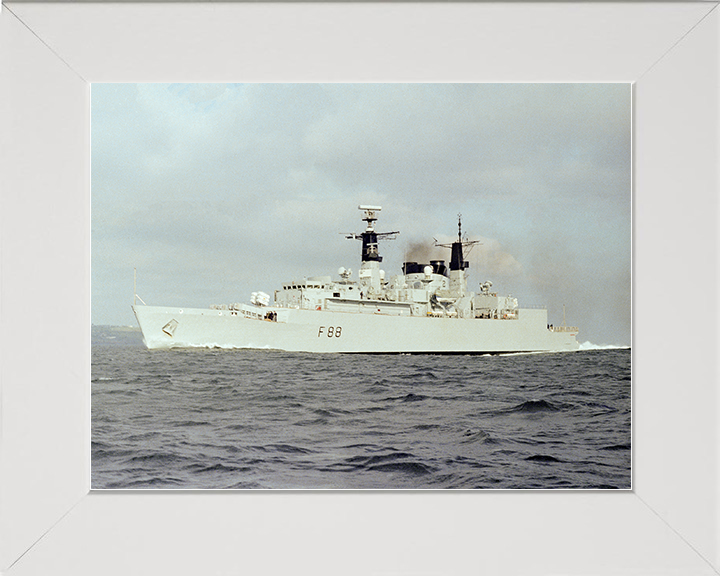 HMS Broadsword (F88) Royal Navy Type 22 Frigate Underway Port Side View Photo Print Wall Art Decor Posters, Prints, & Visual Artwork Hampshire Prints 10 x 8 White Frame No