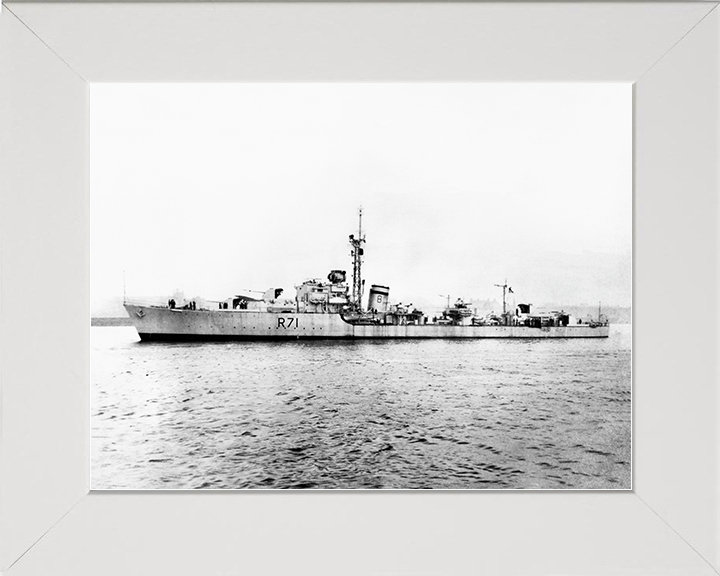 HMS Constance (R71) Royal Navy C Class Destroyer Port Beam View Photo Print Wall Art Decor Posters, Prints, & Visual Artwork Hampshire Prints 10 x 8 White Frame No