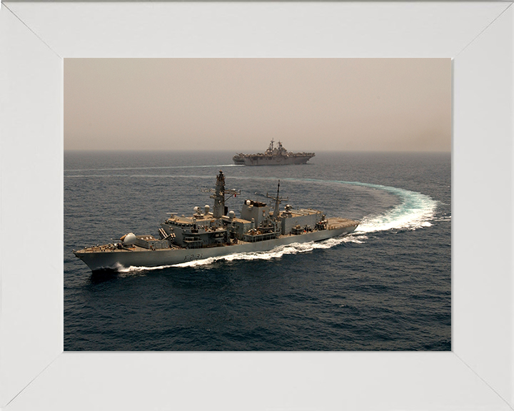 HMS Argyll (F231) Photo Print - Arabian Gulf 2005 - Royal Navy Type 23 Frigate Posters, Prints, & Visual Artwork Hampshire Prints 10 x 8 White Frame No