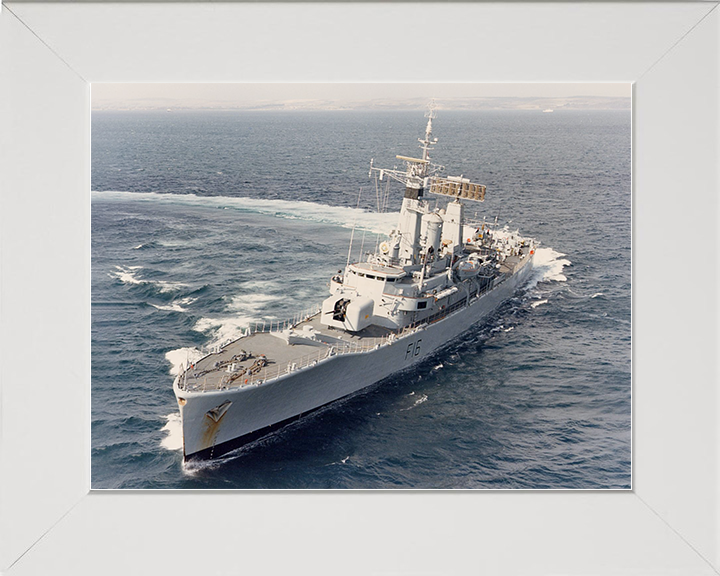 HMS Diomede (F16) Royal Navy Leander Class Frigate Turning to Starboard Photo Print Wall Art Decor Posters, Prints, & Visual Artwork Hampshire Prints 10 x 8 White Frame No