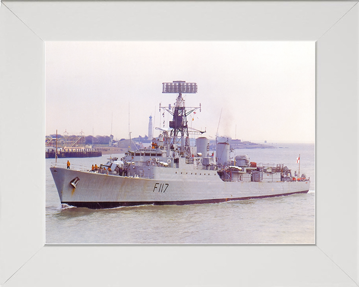 HMS Ashanti (F117) Royal Navy Tribal Class Frigate Entering Portsmouth Photo Print Wall Art Decor Posters, Prints, & Visual Artwork Hampshire Prints 10 x 8 White Frame No