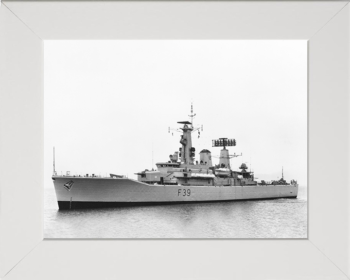 HMS Naiad (F39) Photo Print - at sea - Royal Navy Leander Class Frigate Posters, Prints, & Visual Artwork Hampshire Prints 10 x 8 White Frame No