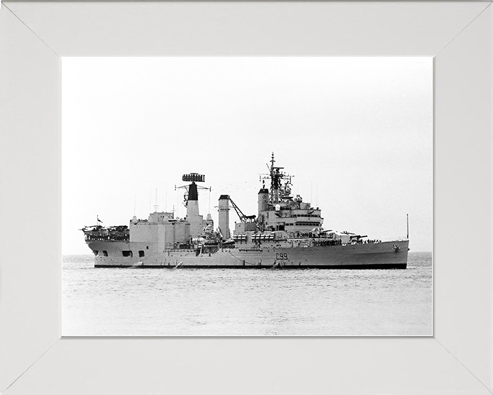 HMS Blake (C99) Royal Navy Tiger Class Light Cruiser Entering Harbour Photo Print Wall Art Decor Posters, Prints, & Visual Artwork Hampshire Prints 10 x 8 White Frame No