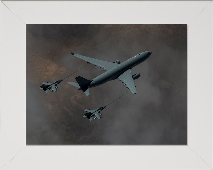 RAF Voyager KC2 Refuelling Tornado GR4 Jets Photo Print - Royal Air Force Aircraft Hampshire Prints 10 x 8 White Frame No