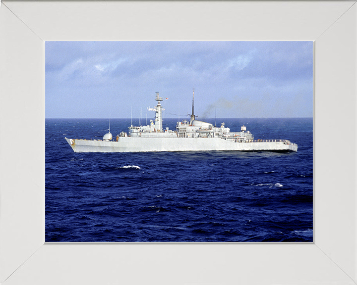 HMS Ambuscade (F172) Royal Navy Type 21 Frigate Underway Photo Print Wall Art Naval Decor Posters, Prints, & Visual Artwork Hampshire Prints 10 x 8 White Frame No