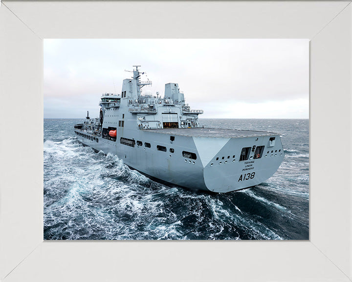 RFA Tidesurge (A138) Photo Print - Port Quarter View - Royal Fleet Auxiliary Tide class Tanker Hampshire Prints 10 x 8 White Frame No