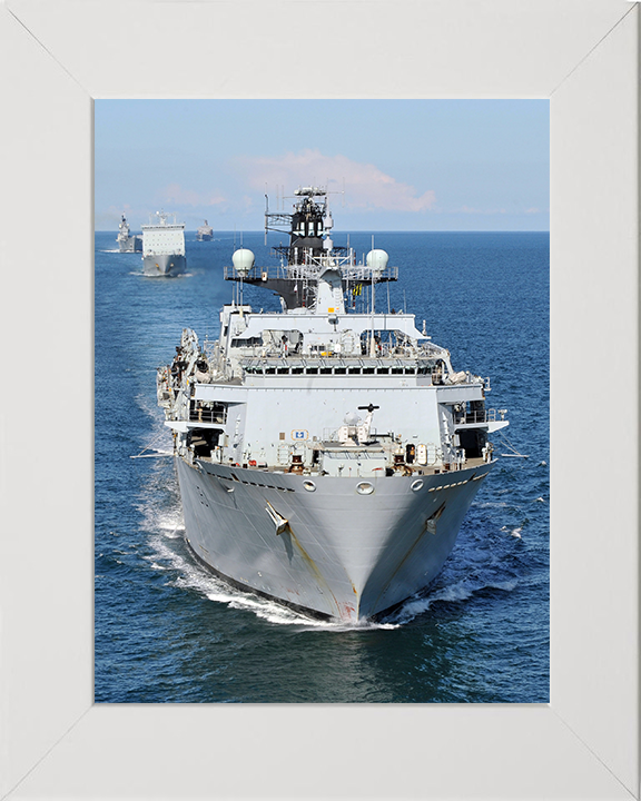 HMS Bulwark (L15) Photo Print - Joint Warrior 2012 - Royal Navy Albion Class Amphibious Ship Hampshire Prints 10 x 8 White Frame No