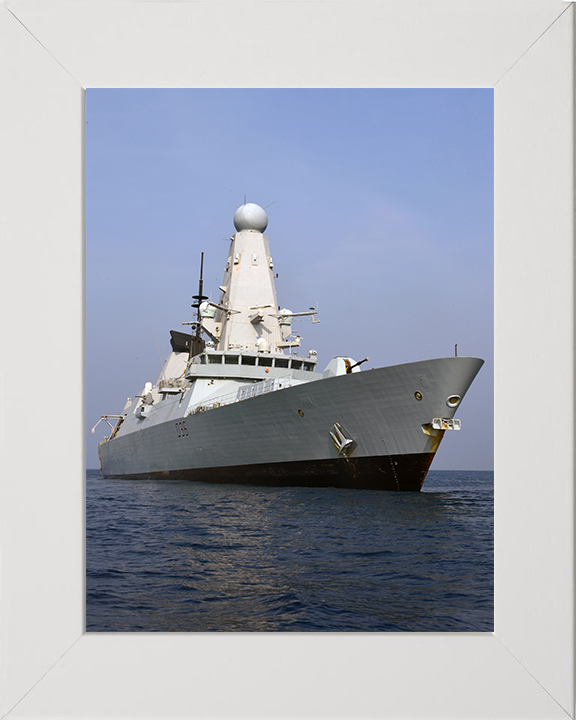 HMS Defender (D36) Photo Print - Op KIPION 2016 - Royal Navy Type 45 Destroyer Posters, Prints, & Visual Artwork Hampshire Prints 10 x 8 White Frame No