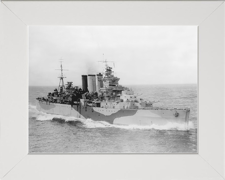 HMS Devonshire (39) Royal Navy County Class Cruiser Starboard Side Photo Print Wall Art Decor Posters, Prints, & Visual Artwork Hampshire Prints 10 x 8 White Frame No