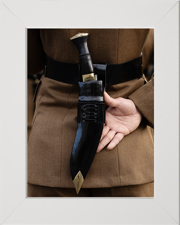 British Army Royal Gurkha Rifles Kukri Knife Close Up 2025 Photo Print Wall Art Poster Posters, Prints, & Visual Artwork Hampshire Prints 10 x 8 White Frame No