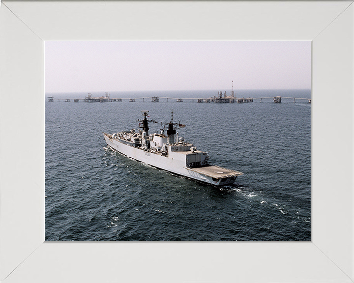 HMS Chatham (F87) Royal Navy Type 22 Frigate Northern Arabian Gulf 2003 Photo Print Wall Art Decor Posters, Prints, & Visual Artwork Hampshire Prints 10 x 8 White Frame No