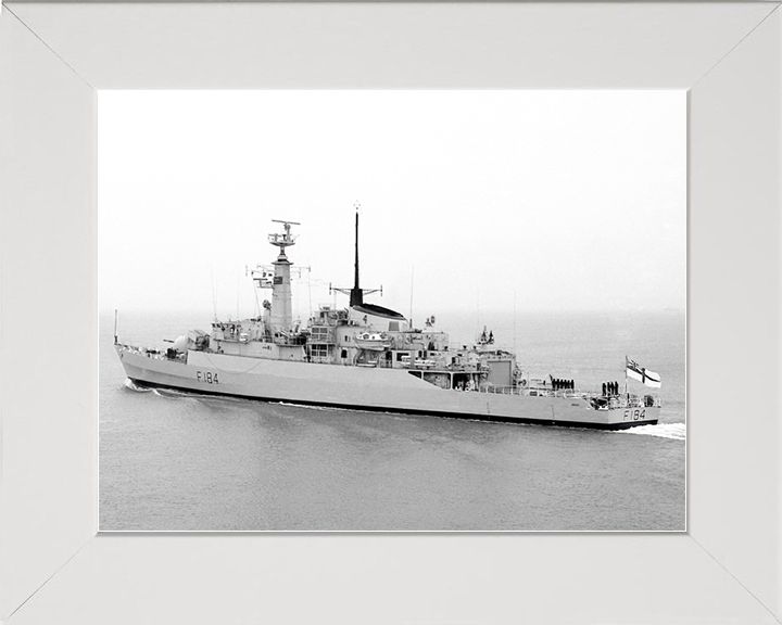HMS Ardent (F184) Royal Navy Type 21 Frigate Leaving Harbour Photo Print Wall Art Decor Posters, Prints, & Visual Artwork Hampshire Prints 10 x 8 White Frame No