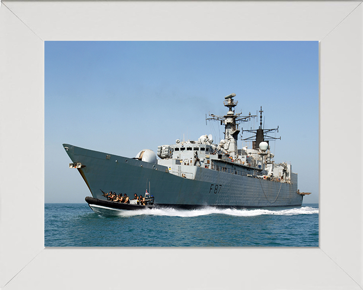 HMS Chatham (F87) Photo Print - Iraqi 2008 - Royal Navy Type 22 Frigate Posters, Prints, & Visual Artwork Hampshire Prints 10 x 8 White Frame No
